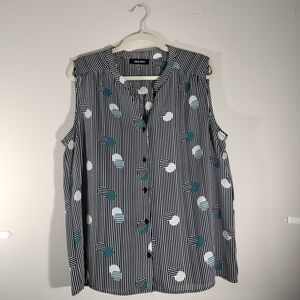 Women's Nine West Sleeveless Button-Down Tunic Top